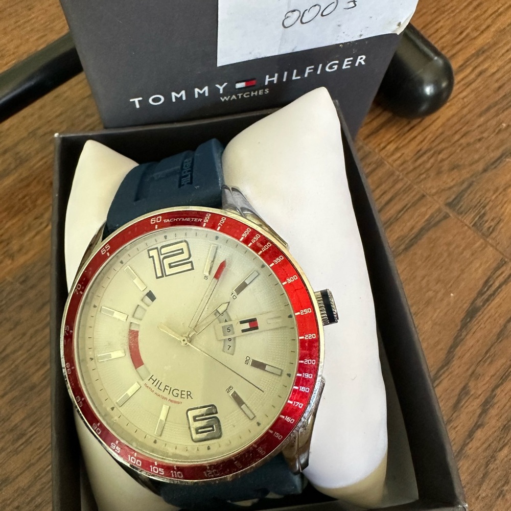 Tommy Hilfiger Red and Blue Men's Watch